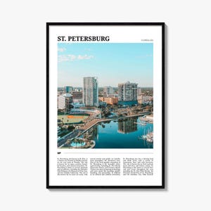 St Petersburg Travel Poster Florida, St. Petersburg Wall Art, St. Petersburg Poster Print, St. Petersburg Photo, St. Petersburg Decor, USA