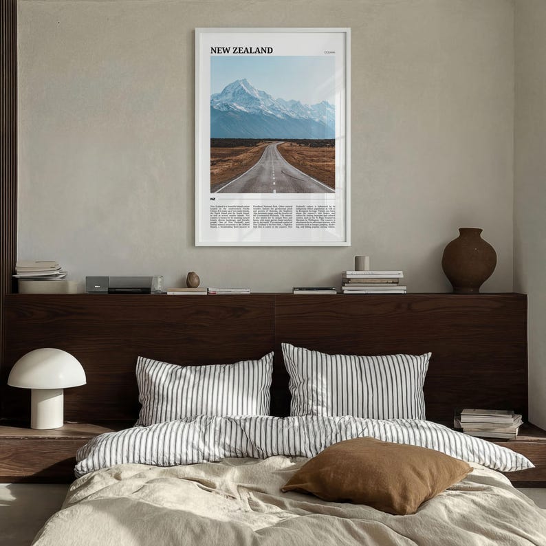 New Zealand Poster Print, South Island Photo, Alps Wall Art, Mount Cook Travel Decor image 4