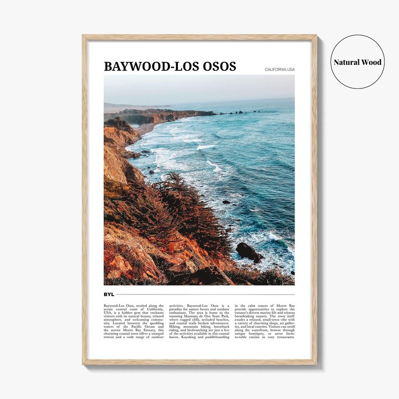 Cartel de viaje de Baywood Los Osos, Arte de pared de Baywood-Los Osos, Impresión de póster de Baywood-Los Osos, Foto de Baywood-Los Osos, Decoración de Baywood-Los Osos imagen 7