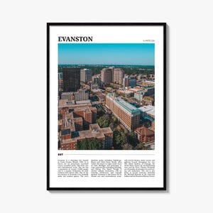 Evanston Travel Poster, Evanston Wall Art, Evanston Poster Print, Evanston Photo, Evanston Decor, Illinois, USA