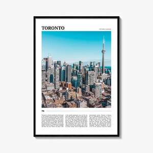 Póster de viaje de Toronto, arte mural de Toronto, impresión de póster de Toronto, foto de Toronto, decoración de Toronto, Ontario, Canadá