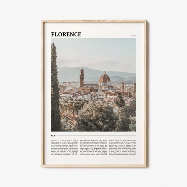 Florence Travel Poster No 1, Florence Wall Art, Florence Poster Print, Florence Photo, Florence Decor, Italy