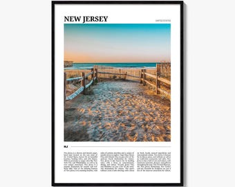 Posterprint New Jersey, foto Verenigde Staten, kunst aan de muur Jersey Shore, decor Atlantic Travel