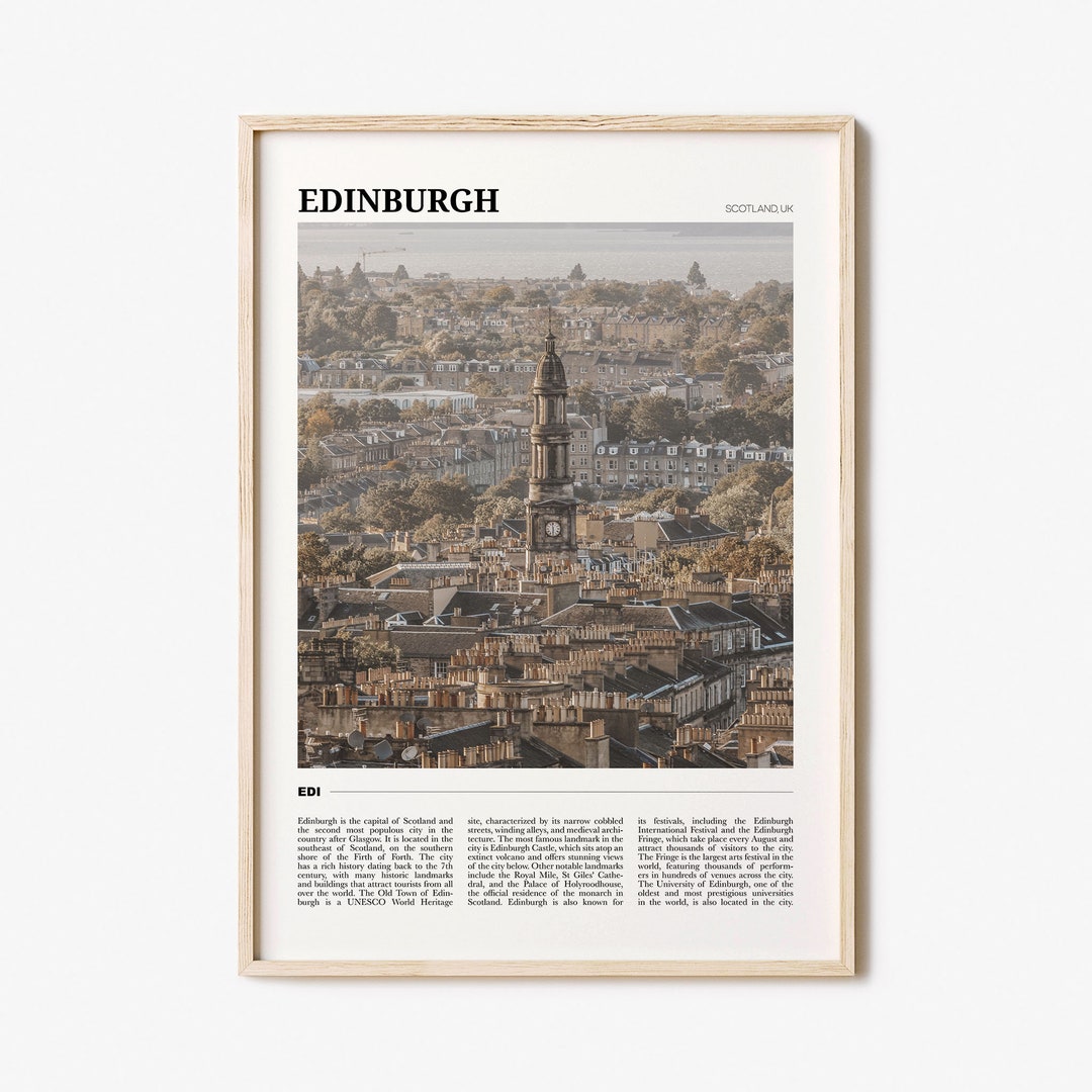 Edinburgh Travel Poster, Edinburgh Wall Art, Edinburgh Poster Print