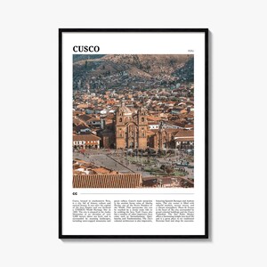 Póster de viaje de Cusco: Impresión artística mural del vibrante Perú