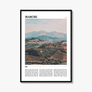 Marche Italy Travel Poster: Vibrant Wall Art Print