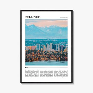 Bellevue Reiseplakat, Bellevue Wandkunst, Bellevue Poster Druck, Bellevue Foto, Bellevue Decor, Washington, USA
