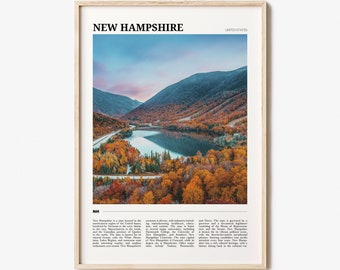 New Hampshire Travel Poster No 2, New Hampshire Wall Art, New Hampshire Poster, New Hampshire Photo, New Hampshire Decor, United States