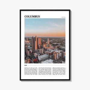 Columbus Travel Poster Ohio No 3, Columbus Wall Art, Columbus Poster Print, Columbus Photo, Columbus Decor, Ohio, USA