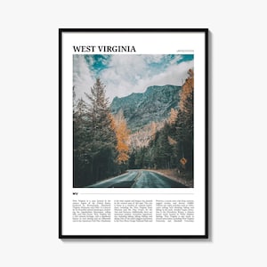 West Virginia Travel Poster, West Virginia Wall Art, West Virginia Poster Print, West Virginia Photo, West Virginia Decor, USA