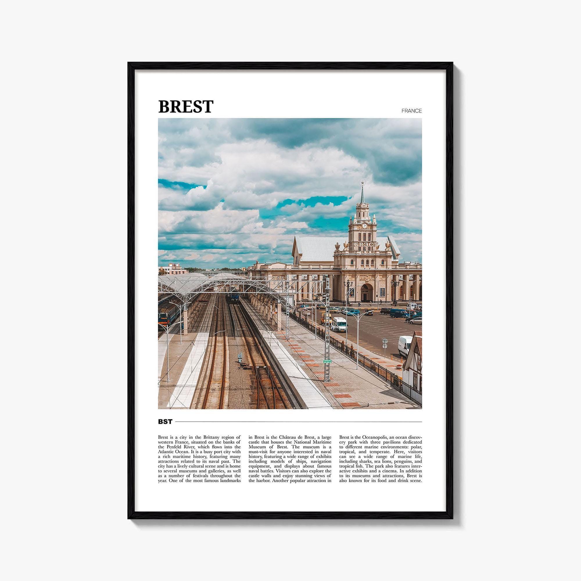 Brest France Travel Poster: Vibrant City Wall Art