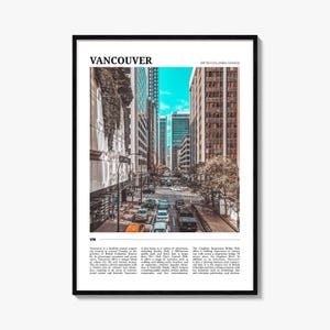 Vancouver Travel Poster Canada No 2, Vancouver Wall Art, Vancouver Poster Print, Vancouver Photo, Vancouver Decor, British Columbia, Canada