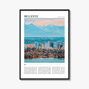 Bellevue Travel Poster, Bellevue Wall Art, Bellevue Poster Print, Bellevue Photo, Bellevue Decor, Washington, USA