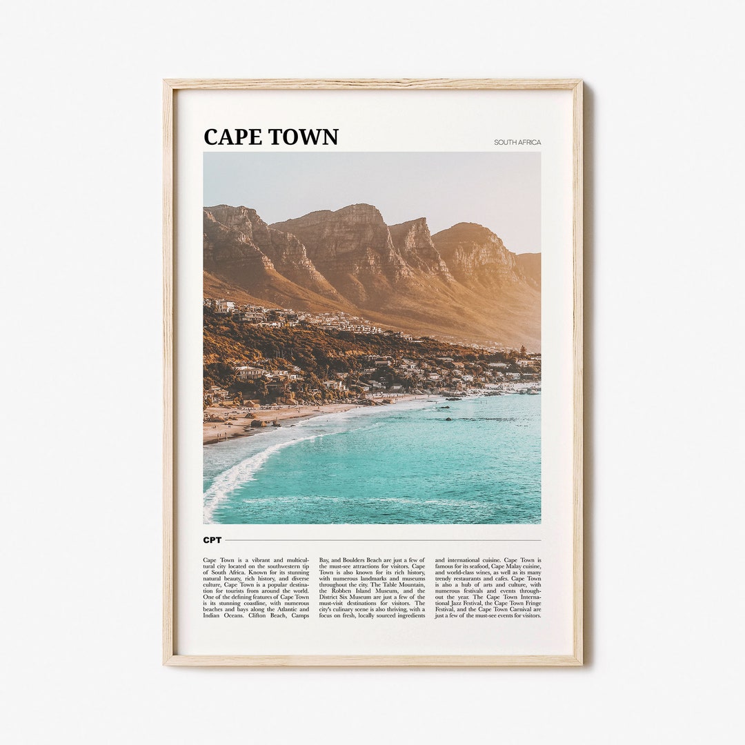 Cape Town Travel Poster, Cape Town Wall Art, Cape Town Poster Print