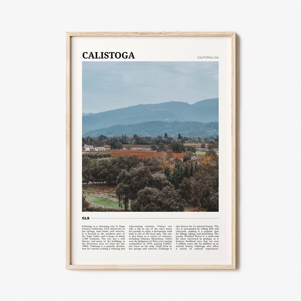 Calistoga Travel Poster, Calistoga Wall Art, Calistoga Poster Print, Calistoga Photo, Calistoga Decor, California, USA