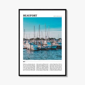 Beaufort Travel Poster North Carolina, Beaufort Wall Art, Beaufort Poster Print, Beaufort Photo, Beaufort Decor, USA