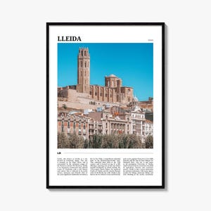 Cartel de viaje de Lleida, Arte de la pared de Lleida, Impresión de cartel de Lleida, Foto de Lleida, Decoración de Lleida, España