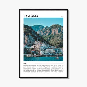 Cartaz de viagem da Campânia, Arte de parede da Campânia, Impressão de pôster da Campânia, Foto da Campânia, Decoração da Campânia, Itália