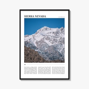 Sierra Nevada reisposter, Sierra Nevada kunst aan de muur, Sierra Nevada poster print, Sierra Nevada foto, Sierra Nevada decor, Californië, VS