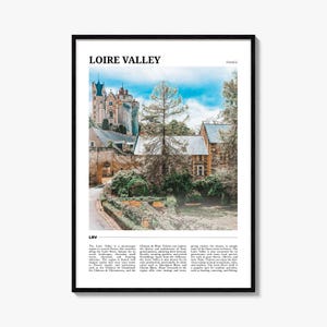 Loire-vallei reizen poster, Loire-vallei kunst aan de muur, Loire-vallei poster print, foto Loire-vallei, decor Loire-vallei, Frankrijk