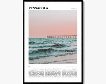 Pensacola Travel Poster, Colorful Photo Print, Home Wall Art Decor