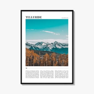 Telluride Travel Poster, Telluride Wall Art, Telluride Poster Print, Telluride Photo, Telluride Decor, Colorado, USA