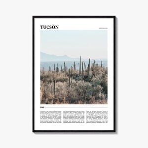 Tucson Arizona Travel Poster: Desert Cactus Photography Print