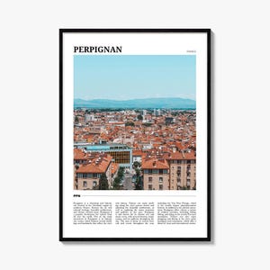 Cartel de viaje de Perpiñán, Arte de la pared de Perpiñán, Impresión de cartel de Perpiñán, Foto de Perpiñán, Decoración de Perpiñán, Francia