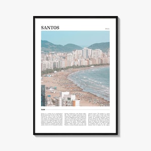 Santos Travel Poster No 1, Santos Wall Art, Santos Poster Print, Santos Photo, Santos Decor, Brazil