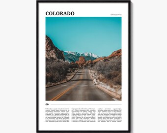 Colorado Travel Poster, Street Photo Print, Wall Art Decor
