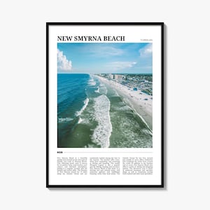 Póster de New Smyrna Beach, foto de Florida, arte mural del condado de Volusia, decoración de viajes por la costa