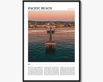 Pacific Beach Poster Druck, Kalifornien Foto, USA Wandkunst, San Diego Reisedekor