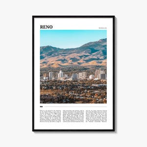 Reno Reiseplakat, Reno Wandkunst, Reno Poster Druck, Reno Foto, Reno Decor, Nevada, USA