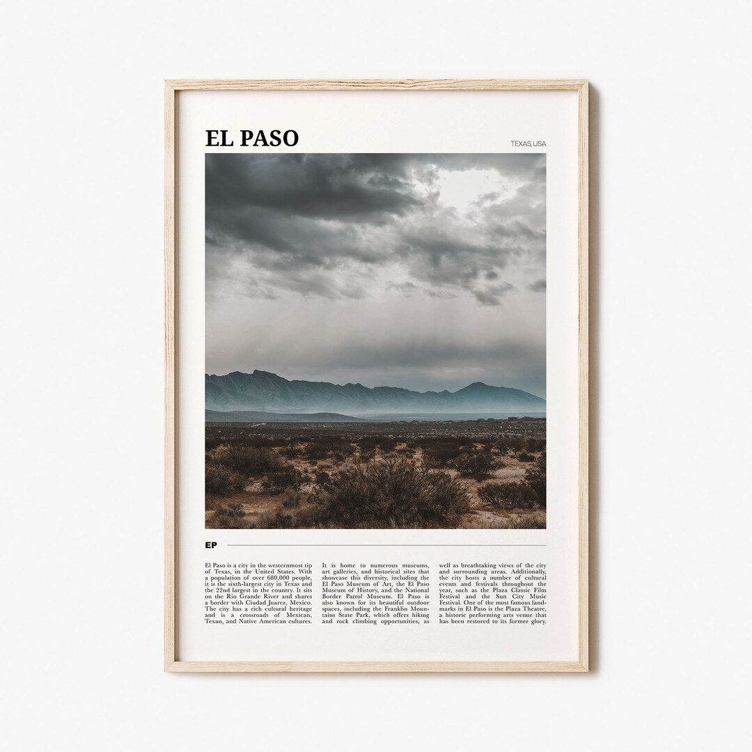 El Paso Travel Poster No 2, El Paso Wall Art, El Paso Poster Print, El