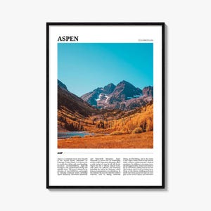 Aspen Colorado Travel Poster: Vibrant Mountain Wall Art
