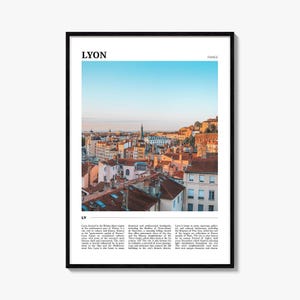 Lyon France Travel Poster: Vibrant Cityscape Wall Art