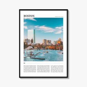 Boston Travel Poster No 3, Boston Wall Art, Boston Poster Print, Boston Photo, Boston Decor, Massachusetts, USA
