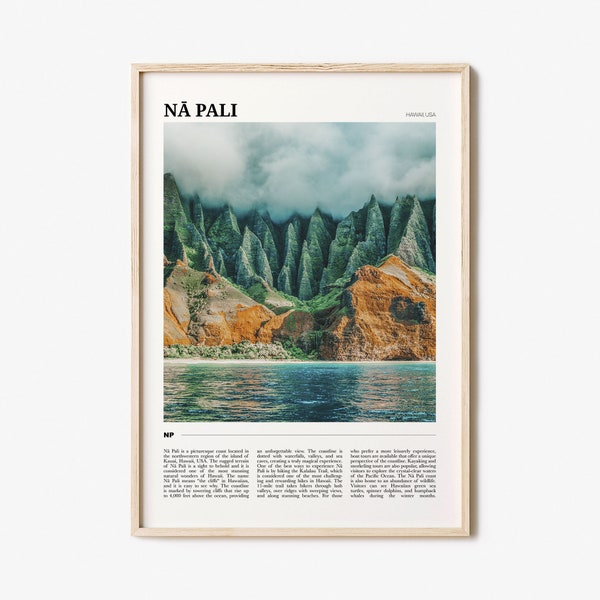 Na Pali Reiseplakat Nr. 2, Na Pali Wandkunst, Na Pali Posterdruck, Na Pali Foto, Na Pali Dekor, Hawaii, USA