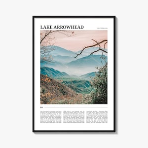 Lake Arrowhead Travel Poster, Lake Arrowhead Wall Art, Lake Arrowhead Poster Print, Lake Arrowhead Photo, Arrowhead Decor, California, USA