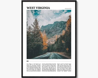 West Virginia Travel Poster: Mountain Road Photography Print