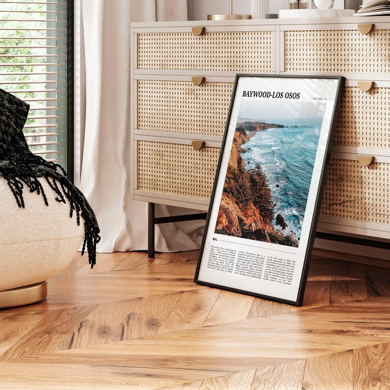 Cartel de viaje de Baywood Los Osos, Arte de pared de Baywood-Los Osos, Impresión de póster de Baywood-Los Osos, Foto de Baywood-Los Osos, Decoración de Baywood-Los Osos imagen 3