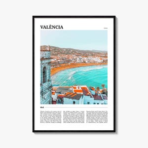 Póster de viaje de Valencia n.º 2, arte mural de Valencia, impresión de póster de Valencia, foto de Valencia, decoración de Valencia, España