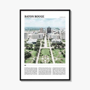 Baton Rouge Travel Poster, Baton Rouge Wall Art, Baton Rouge Poster Print, Baton Rouge Photo, Baton Rouge Decor, Louisiana, USA