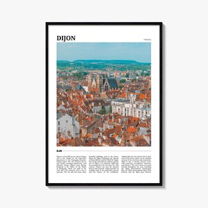 Cartel de viaje de Dijon, Arte de la pared de Dijon, Impresión de cartel de Dijon, Foto de Dijon, Decoración de Dijon, Francia
