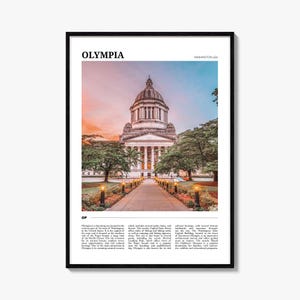 Olympia Travel Poster, Olympia Wandkunst, Olympia Poster Print, Olympia Foto, Olympia Decor, Washington, USA