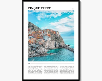 Cinque Terre Travel Poster, Colorful Photo Print, Home Wall Art Decor