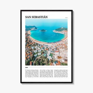San Sebastian Reiseplakat, San Sebastian Wandkunst, San Sebastian Poster Druck, San Sebastian Foto, San Sebastian Dekor, Spanien