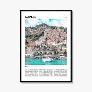 Naples Travel Poster Italy No 1, Naples Wall Art, Naples Poster Print, Naples Photo, Naples Decor, Italy