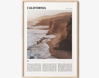 California Travel Poster No 2, California Wall Art, California Poster Print, California Photo, California Decor, USA