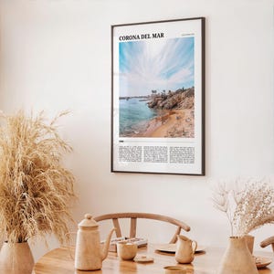 Cartel de viaje de Corona del Mar, Arte de pared de Corona del Mar, Impresión de cartel de Corona del Mar, Foto de Corona del Mar, Decoración de Corona, California, EE.UU. imagen 5